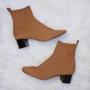 Everlane Toffee Brown Reknit Ribbed Glove Sock Boot Size 10